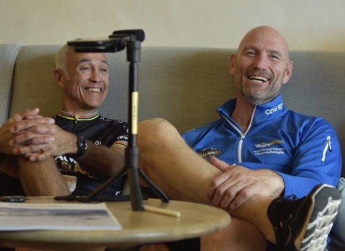 Something I said? Ridgeley and Dallaglio mid interview (Photo: Verbier Life Magazine) Something I said? Ridgeley and Dallaglio mid interview (Photo: Verbier Life Magazine)