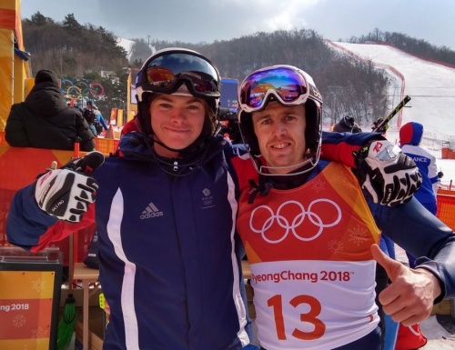 Laurie Taylor (22) who came 26th in the slalom with Dave Ryding (9th) Laurie Taylor & Dave Ryding