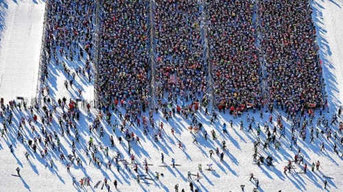 Marathon start Engadin Marathon
