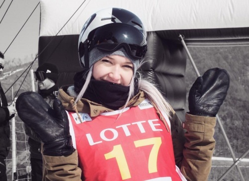 At the Pyeongchang test event in 2017 - photo GB Park & Pipe Rowan Cheshire